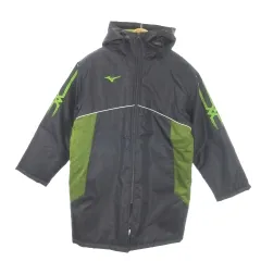 ミズノ MIZUNO 箱根駅伝 ベンチコート 中綿 スポーツ M 紺 ネイビー フード付き 配色 /AO5 ■ECA004