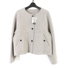 theory luxe セオリーリュクス 25AW Hildon Kati Coat ダブルフェイスリバーノーカラーショートコート / ジャケット 38 03-5309630