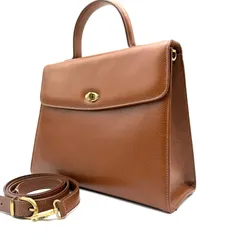 【希少】OLDCOACH y2k camel leather 2way shoulder bag tote bag turnlock gold