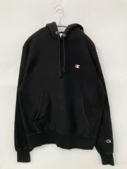 Champion チャンピオン パーカー S ブラック スウェット 無地 ワンポイント ブランドロゴ 刺繍 プルオーバー 長袖