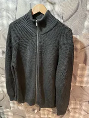 福岡出品　BATONER SIGNATURE DRIVERS KNIT バトナー シグネチャードライバーズニット 3 ウール ダークグレー BN-24FM-039 FK