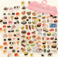 【3種セット】3D立体シール  食べ物 お寿司 おにぎり 屋台 ぷくぷくシール ぷっくりシール つやつや キラキラ 3dシール 平成レトロ かわいい ご褒美シール ぷにぷに シール 交換 女の子 平成女子 男の子 シール帳