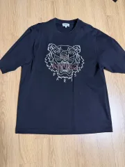 (L) KENZO ケンゾー ブラック タイガー 刺繍 長袖 Tシャツ