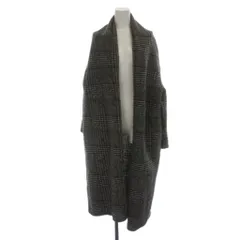 シップス SHIPS コート グレー チェック柄 長袖 オープンフロント /JP