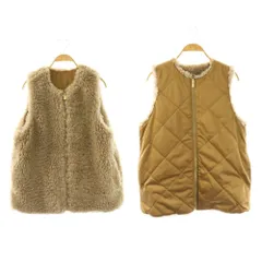 カレンソロジー Curensology リバーキルトファーベスト リバーシブル 中綿 F モカ ブラウン /ES ■OS