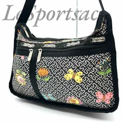 【B5119】 LeSportsac レスポートサック ショルダーバッグ ブラック ナイロン 斜め掛け 幾何学模様 レディース 軽量