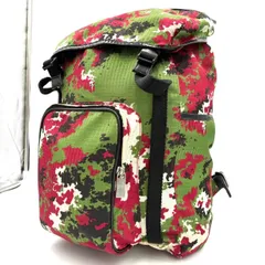 【美品】オロビアンコ リュック バックパック  デジタル迷彩 カモフラ 迷彩 緑 赤