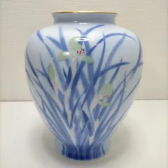 深川製磁 染付欄 花瓶 花入 宮内庁御用達 官窯染付 インテリアフラワーベース　 250508-1T