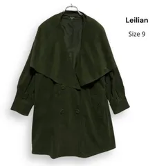 M26164/ Leilian レリアン スウェード調 コート グリーン サイズ9号のサムネイル
