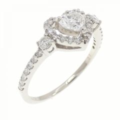 Pt900 アッシャーカット ダイヤモンドリング 0.19ct D0.31ct - メルカリ