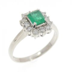 天然エメラルド0.78ct ダイアモンド Pt900 リング 重さ 4.8g - メルカリ
