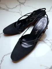 銀座かねまつ　バックストラップパンプス　23.5㎝　ブラック