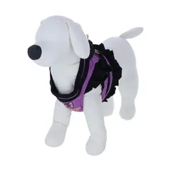 ANNA SUI アナスイ バタフライ刺繍 フリル ハーネス | アナ・スイ 胴輪 犬具 胴ベルト ブランド サイズ調整 しつけ 散歩 お出かけ 訓練 引っ張り防止 簡単着脱 (パープル, Ｓ)