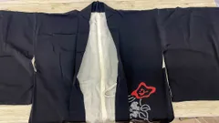 【KM364】羽織 黒 裄64 身丈80　和装 着物 コート 和服 古着 伝統 リメイク 素材