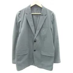 ザショップティーケー THE SHOP TK テーラードジャケット ミドル丈 シングルボタン ストライプ柄 薄手 XL チャコールグレー /YM18