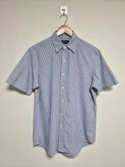 ポロラルフローレン Polo ストライプ シアサッカー 半袖シャツ M - S398