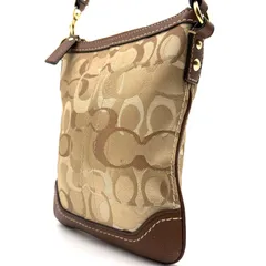 COACH y2k Signature Crossbody Jacquard Shoulder Bag Canvas Brown 10362