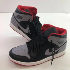 04w6526∞※【中古】 NIKE AIR JORDAN 1 MID ナイキ エアジョーダン1 ミッド DQ8426-006 ブラック/ファイヤーレッド/ホワイト/セメントグレー 27.5cm スニーカー 【八王子店】