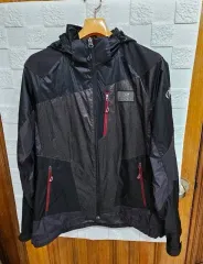 EIDER ウィンドブレーカー フード ジャケット ブラック/PURPLE