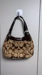 ヴィンテージ COACH シグネチャー ショルダーバッグ ブラウン