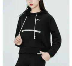 ナイキ ウィメンズ ドライフィット クロップド フライ スタンダード Tシャツ フーディー (M)