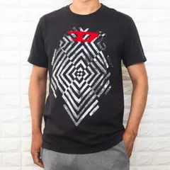 【並行輸入品】ディーゼル Tシャツ メンズ ブラック ホワイト DIESEL Dロゴ グラフィックT T-DIEGOR-C16 A05257 0TDAN