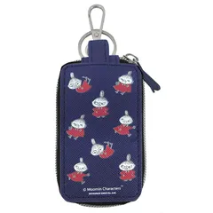 【新品】 MOOMIN キーケース スマートキー対応 ダブル ラウンドファスナー カラビナ フック キーホルダー 付き レディース 人気 キャラクター リトルミイ NV Wポケット 0