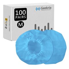 Brand New Geekria Headphone Covers, 200 Pieces (100 Pairs), Non-woven Fabric, Disposable Ear Pad Covers, Stretch Knit, for On-Ear Headphones, MRI Headsets, etc., Anti-Deterioration, Dustproof (Medium/Blue)