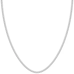 [新宿銀の蔵] シルバー925 2面カット 喜平チェーン 幅約1.7mm 長さ38～70cm (38cm) チェーン ネックレス レディース メンズ 華奢 細め 細い シンプル チェーンのみ 1