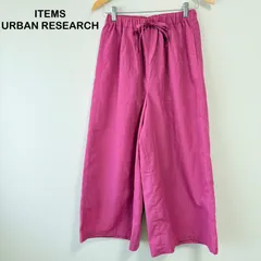 ITEMS URBAN RESEARCH ピンク ワイドパンツ リネン混 ウエストゴム