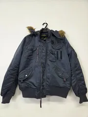 アルファインダストリーズ ALPHA INDUSTRIES CWU-45/P フライトジャケット L ブラック ファー付き ミリタリー