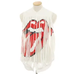 【新品】ディースクエアード DSQUARED2 × THE ROLLING STONES コットン バンドカラー ノースリーブシャツ ホワイト【サイズ44】【メンズ】