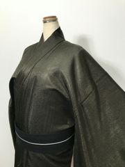 メンズ着物 単衣 洗える着物 身丈134 裄67.5 縦縞 着物 062b - メルカリ