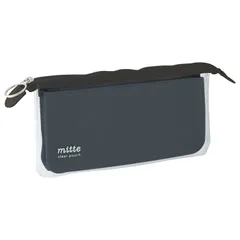 新品 サンスター文具 ペンケース クリアポーチ ミッテ フラット ライトブラック S2312760