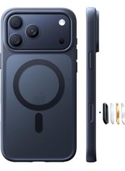 TORRAS iPhone 17 Pro용 케이스 [미군 진화 내충격·고성능 Magsafe 대응] 지문 방지 황변 방지 미군 보호 공학 마그넷 탑재 충격 흡수 견고 카메라 컨트롤 버튼 첨부 스트랩 홀 반투명 Guardian-Mag 블랙