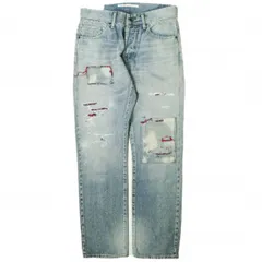 新品 e JEANS イージーンズ 日本製 岡山児島 チェックリペアパッチ スリムセルビッチデニムパンツ e-805SV 1 D.INDIGO ボタンフライ ジーンズ 定価41,800円 ボトムス g17541