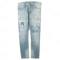 新品 e JEANS イージーンズ 日本製 SEA HORSE SLIM 岡山児島 ダメージ＆リペアパッチ ストレッチスリムデニムパンツ e-801 3 majolica blue ボタンフライ ジーンズ 定価38,500円 ボトムス g17266のサムネイル