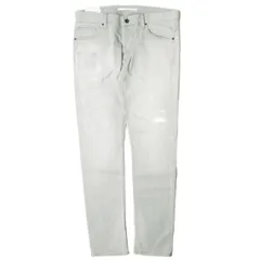 新品 e JEANS イージーンズ 日本製 SEA HORSE SLIM 岡山児島 ダメージ＆ペイント加工 スキニーデニムパンツ e-801 4 Aqua Gray ボタンフライ スリム ジーンズ 定価35,200円 ボトムス g17453のサムネイル