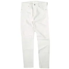 新品 e JEANS イージーンズ 日本製 SLIM STRAIGHT 岡山児島 ダメージ＆リペア加工 スキニーデニムパンツ 171100801 23inch WHITE ジップフライ スリム ジーンズ 定価34,100円 ボトムス g17305のサムネイル
