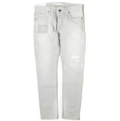 新品 e JEANS イージーンズ 日本製 岡山児島 ダメージ＆ペイント加工 スキニーデニムパンツ e-801G 4 A.GRAY ボタンフライ スリム ジーンズ 定価35,200円 ボトムス g17303のサムネイル