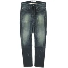 新品 e JEANS イージーンズ 日本製 e-801 SLIM STRETCH 岡山児島 ダメージ＆ペイント加工 スリムストレッチデニムパンツ 173201201 0 DARK BLUE ジップフライ スキニー ジーンズ 定価35,200円 g17277のサムネイル