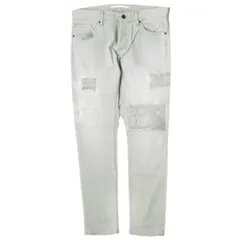 新品 e JEANS イージーンズ 日本製 SEA HORSE SLIM 岡山児島 ダメージ＆リペアパッチ ストレッチスリムデニムパンツ e-801 3 majolica gray ボタンフライ ジーンズ 定価38,500円 ボトムス g17391のサムネイル