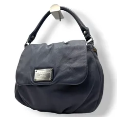 マークバイマークジェイコブス Y2K MARC BY MARC JACOBS ハンドバッグ レザー 本革 ブルー ネイビー 青 紺色 レディース エレガント クラシック カジュアル デイリー フラップ ロゴ シルバー金具 お出かけ 上品 シンプル 鞄 s20