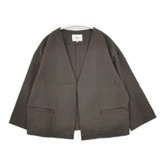 Harriss FJ211-22051 コットンリネン 定価20900円 ノーカラージャケット チャコールグレー レディース ハリス【中古】6-0405M∞のサムネイル