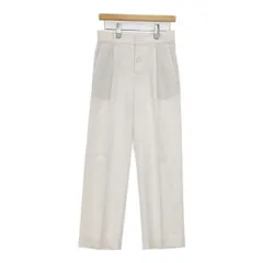 Spick and Span リネンワンタックパンツ センタープレススラックス パンツ オフホワイト レディース スピックアンドスパン【中古】6-0405M∞
