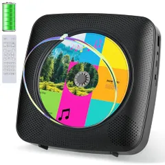 Gueray cdプレーヤー Bluetooth受信/送信 充電可能 壁掛け可能 ステレオスピーカー内蔵 CDプレイヤー FMラジオ USB再生モード 操作簡単 リピート/A-Bリピート再生 mp3対応 イヤホン対応 CDラジカセ 防塵カバー 46ff7562