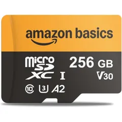 <サMP>Amazonベーシック 256GB microSDXCカード (アダプター付き) 読み取り速度最大200MB/秒 1個入り