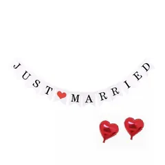 【新品】 ウェディング ガーランド ハート付き と バルーン（2枚）セット ホワイト 紐付き 結婚式 結婚 前撮り 演出 小物 装飾 受付 飾り ウェルカムスペース 飾りつけ 和装 (JUST MARRIED) 0