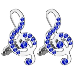 【新品】 TOCCOOL 音符カフスボタン、男性用カフスボタン、音楽カフスボタンセット、結婚式、フォーマル、ビジネス、ワイシャツに適しています。(紫) 1