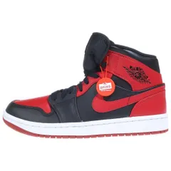 NIKE (ナイキ) AIR JORDAN 1 MID BRED 554724-074 エアージョーダン ブレッド ハイカットスニーカー シューズ ブラック/レッド US9.5/27.5cm